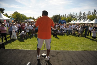 George Wallace introduced the honorary ambassadors and helped share their stories prior to the walk.