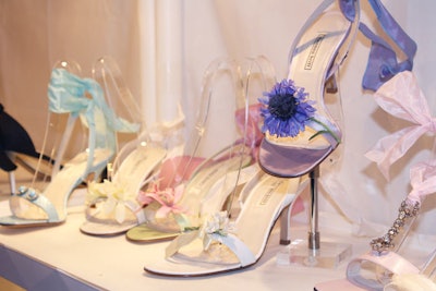 Some of the shoe boutiques created scaled-down retail displays to show off their merchandise.
