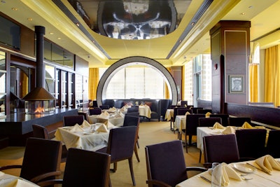 The entire restaurant, available for buyout, seats 140. The decor is inspired by an ocean liner.