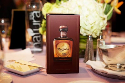 Some sponsors got bottles of Don Julio at their place settings.