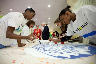 Publicolor's recent fund-raiser, which was held at New York's Martin King Jr. High School, put guests to work painting alongside teenagers from the nonprofit's art program.
