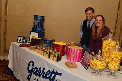 Garrett's Popcorn provided samples of its new wedding takeaway treats.