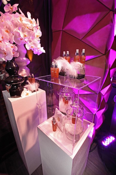 Kleinhaut integrated sponsor Olay's new nighttime elixir by displaying the product alongside feathers and pillows.
