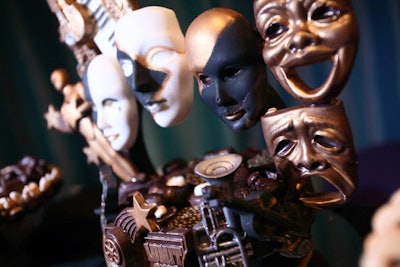 Some chocolatiers created chocolate sculptures like Annette's Creations' New Orleans-inspired mold of comedy and tragedy masks and jazz instruments.