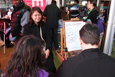 Other kid-friendly Drive-In activities included video game dancing, face painting, and sketches drawn by caricature artists.