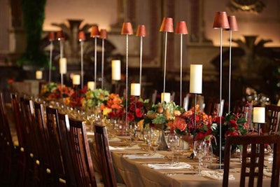 Some guests sat at long, family-style tables.
