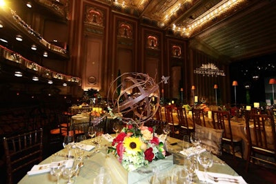 Sunflowers appeared in centerpieces and throughout the opera house.