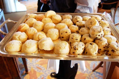Servers refreshed the classic and black currant scones.
