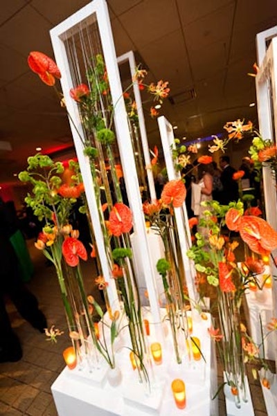 Flowers reflected the event's signature hues: orange and yellow.