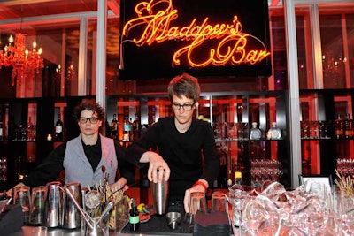 At MSNBC's after-party, Rachel Maddow served cocktails throughout the night at 'Maddow's Bar.'