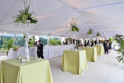 National Journal, The Atlantic, and CBS News hosted pre-dinner cocktails on a tented terrace at the Hilton. The event was produced by Hargrove III Events Inc.