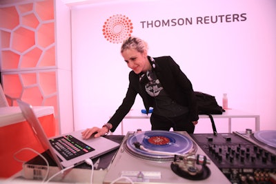 Thomson Reuters brought in Samantha Ronson to DJ at the pre- and post-dinner parties at the Hilton on Saturday night; both were produced by First Protocol.