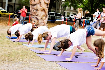 Instructors from Orlando Power Yoga taught a children's yoga workshop.