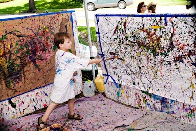 One of the most popular activities was a splatter paint wall.