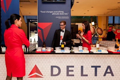 Delta returned as a sponsor with a heavily branded bar and flight attendant staffers.