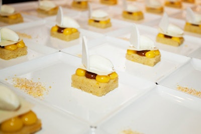 Yasmin Lozada-Hissom of Denver's Duo Restaurant made manjar cake with popped amaranth praline.