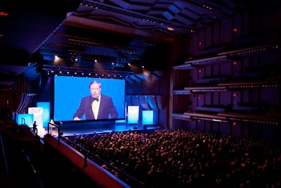As in past years, staging was kept simple, with an emphasis on the awards and tribute videos.