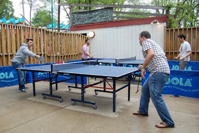 Joola provided ping-pong tables in the V.I.P. section.