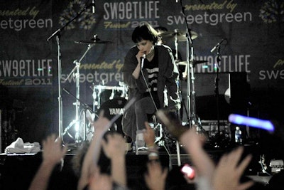 Crystal Castles performed for 40 minutes before turning the stage over to Lupe Fiasco.