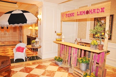 As part of the 'California Cool' theme, organizers set up a lemonade stand near the registration table and served lemonade to guests.