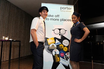 Event sponsor Porter Airlines set up a lounge area at the party.