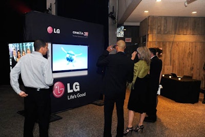 Guests could play around with LG's latest 3-D televisions.
