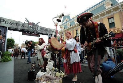 Costumed musicians entertained guests on the arrivals carpet.