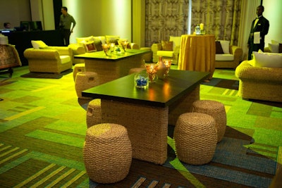 The Tribe table can be paired with matching stools.
