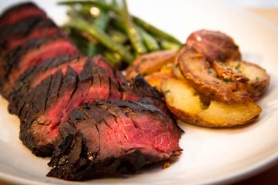 For heartier appetites, entrées such as grass-fed hanger steak come with two side dishes.