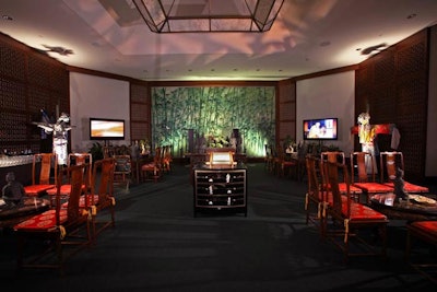 Guests could sign a personal greeting to Plácido Domingo on a scroll in the Tribute Room, wishing the tenor well as he concludes his 15-year tenure with the opera as general director in June. A video tribute to Domingo played on loop on flat-screens in the Tribute Room, with costumes from the Peking Opera on display as well.
