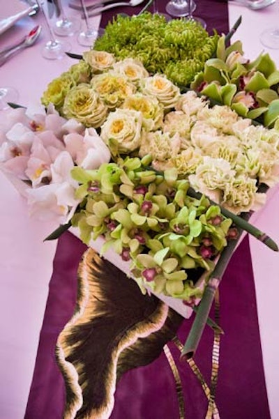 For the lunch, Philippa Tarrant Custom Floral Design created the floral arrangements, which resembled a bento box.
