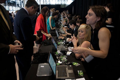 Rather than arrange the check-in tables alphabetically this year, the foundation employed IML's technology for automated guest registration. At each station, staffers were able to mark who had arrived and upload guest information to the cards used for donations through the IML devices.