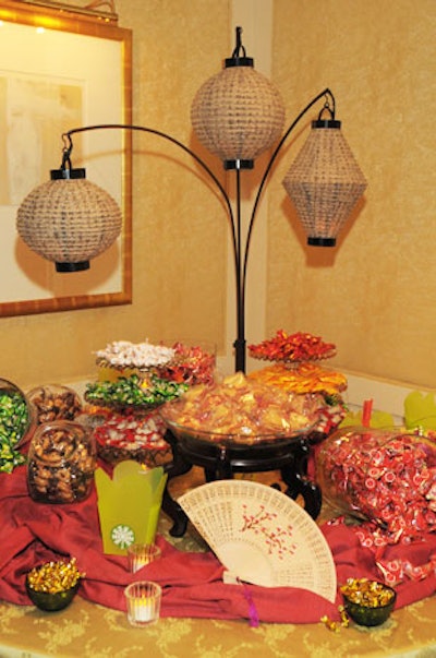 Lanterns and fans dotted the dessert buffet.