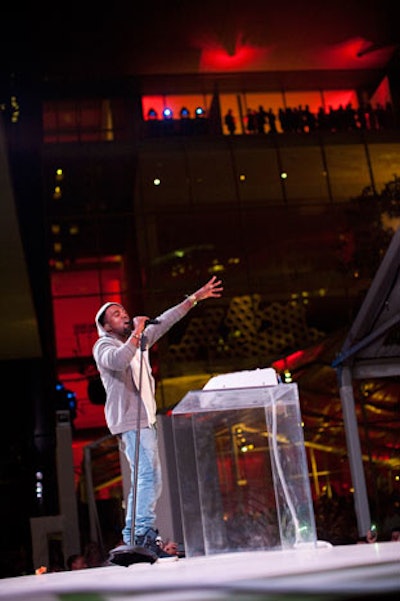 Kanye West performed from an elevated stage in the garden during the after-party, tickets for which sold out weeks before the event. To accommodate additional guests, the museum created a 100-person V.I.P. lounge on the fifth-floor terrace.