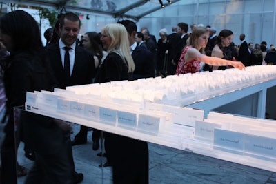Cartier's involvement in this year's benefit added some elegant touches to the evening, including the numbered escort cards placed in the garden during the cocktail hour.