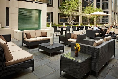 Watershed's patio combines both lounge and traditional table seating.