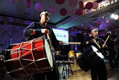 Entertainment included Japanese taiko drummers.