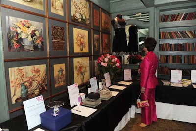 The Four Seasons print room served as the location for the event's silent auction.