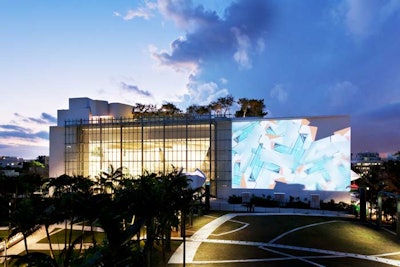 The New World Center's rooftop garden can accommodate 250 for a cocktail party, with knockout views of Miami Beach.