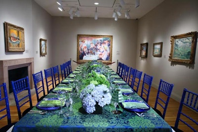 Organizers mixed up the seating in the galleries with rounds of 10 and long rectangular tables.
