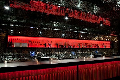 Mirrored tiles highlight the main bar, which offers more than 150 types of vodka.