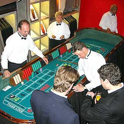 Guests could play at gambling tables set up throughout the store from event production company Evention.