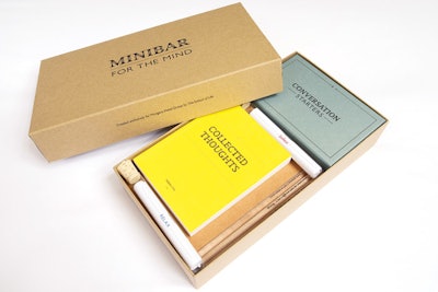 Instead of offering the expected snacks and drinks, Minibar for the Mind is a hotel-room extra designed to inspire ideas. Created by London-based collective the School of Life for Morgans Hotel Group, each box includes a set of conversation-starting cards, a “dreams and fears notebook,” and reading suggestions to aid relaxation or seduction.