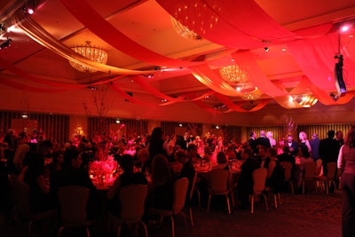 Dinner and dancing took place at the Fairmont Hotel. Kehoe Designs handled decor.