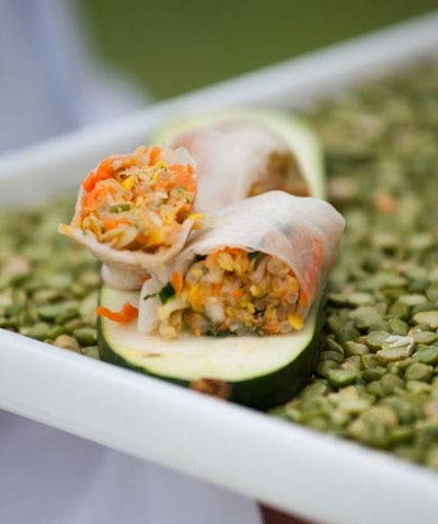 Thierry's Catering served a variety of small bites, such as vegetable summer rolls with sweet and sour dipping sauce.