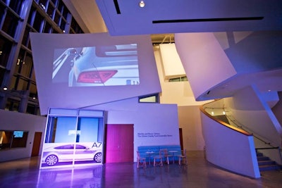 Siinc Agency created projections of the Audi A7 inside the New World Center and also offered tours of the building to event guests.
