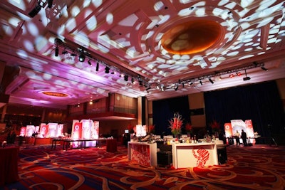 Gobos on the ceiling added ambience to the ballroom.