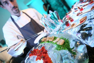 Chef R.J. Cooper and his team offered up a raw bar on ice.