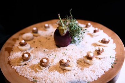 Occasions Caterers served passed hors d'oeuvres throughout the evening.