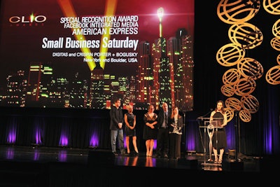American Express won two awards: a Grand Clio in the content and contact category and the Facebook award.